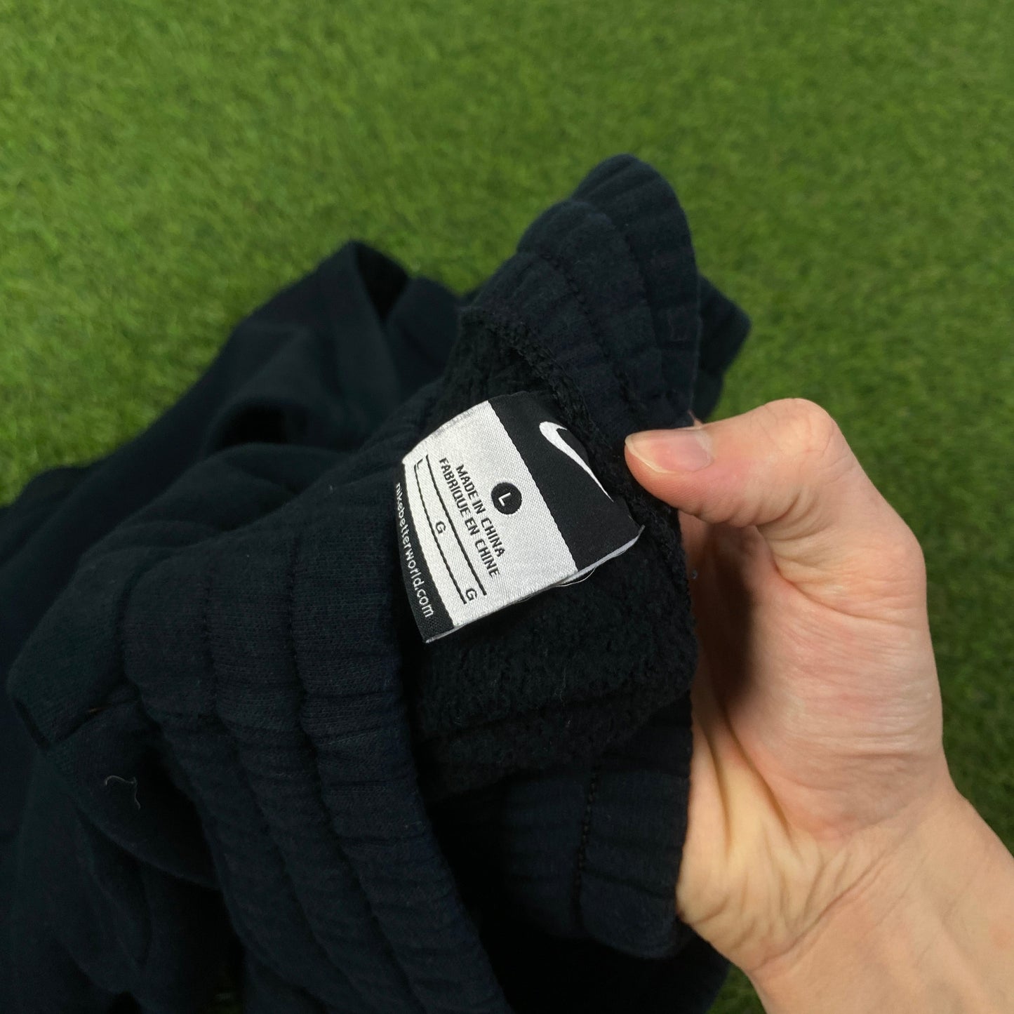 00s Nike Wide Leg Cotton Joggers Black Large