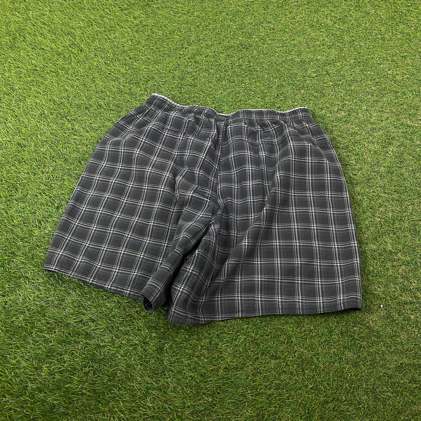 00s Adidas Plaid Shorts Blue Medium
