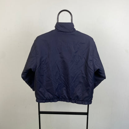 90s Nike Reversible Fleece Coat Puffer Jacket Blue Orange XS