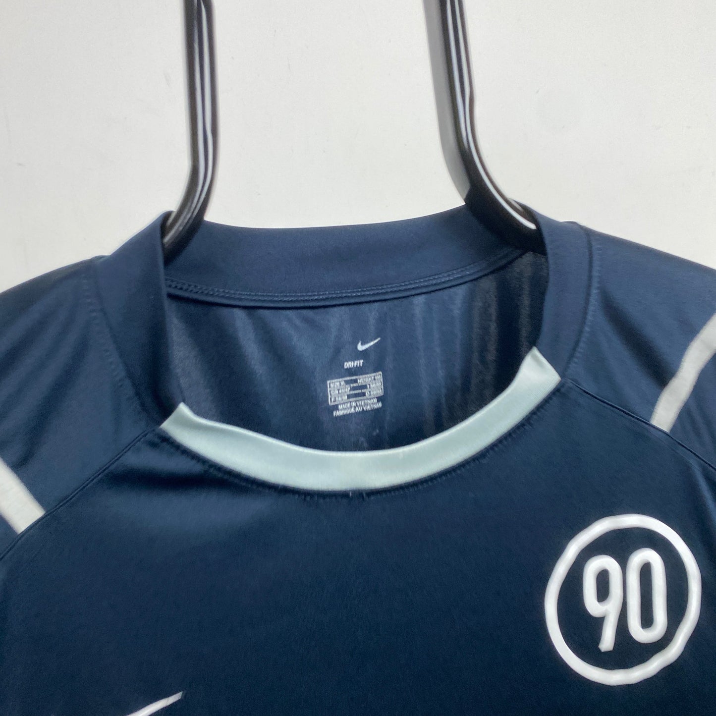 00s Nike T90 Football Shirt T-Shirt Blue XL