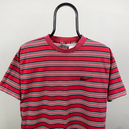 90s Nike Striped T-Shirt Red XL