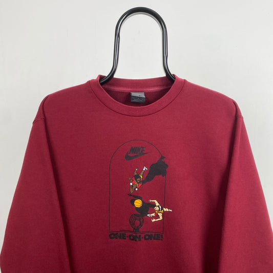 90s Nike Basketball Sweatshirt Red Large