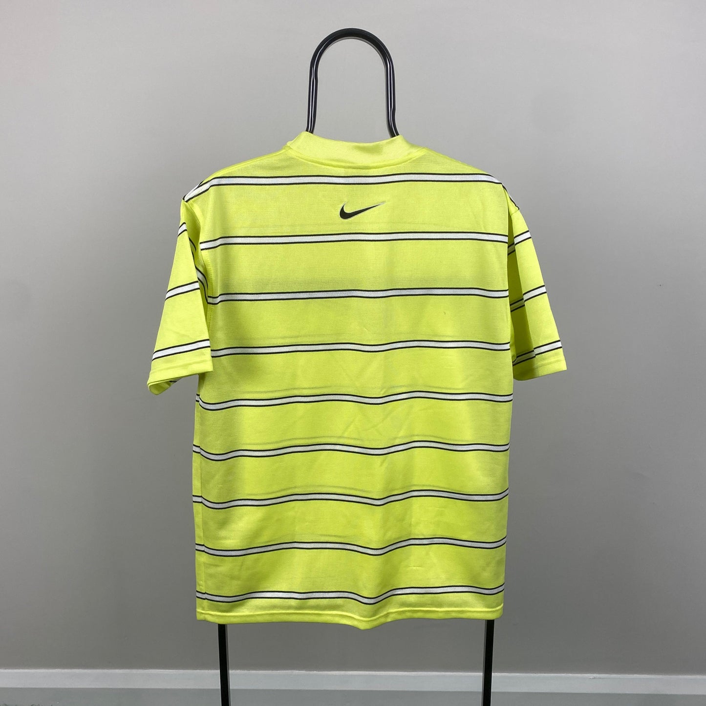 90s Nike Striped T-Shirt Yellow Small