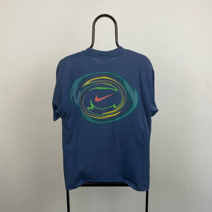 90s Nike Swirl T-Shirt Blue Small