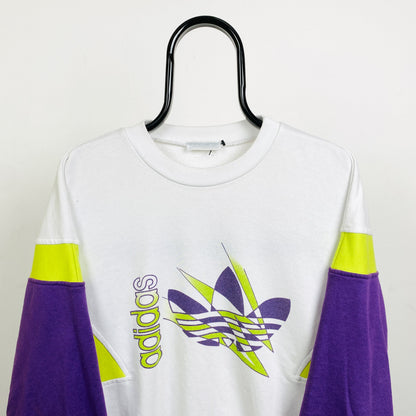 90s Adidas Sweatshirt White Medium