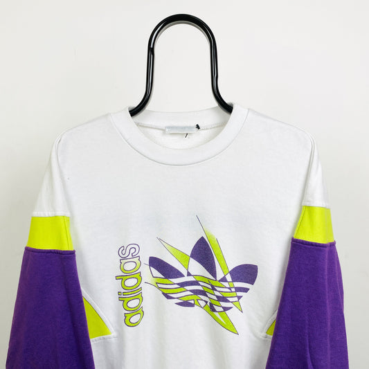 90s Adidas Sweatshirt White Medium