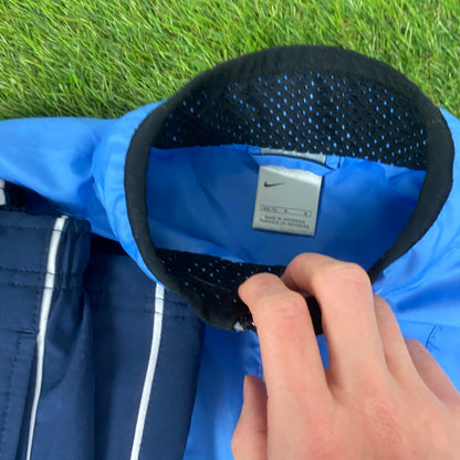 00s Nike Windbreaker Jacket + Joggers Set Blue Medium
