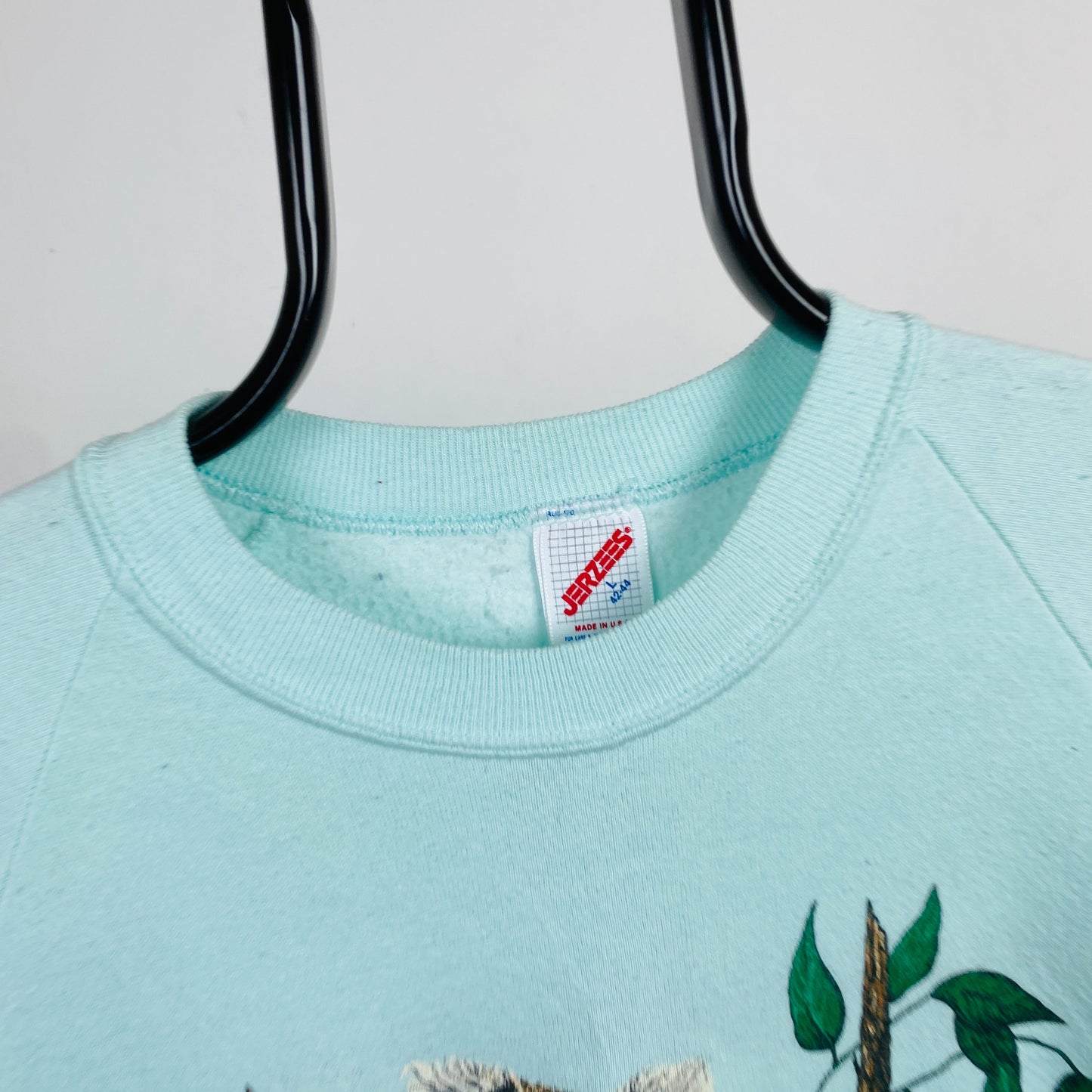 Retro Jerzees Koala Sweatshirt Baby Blue Large