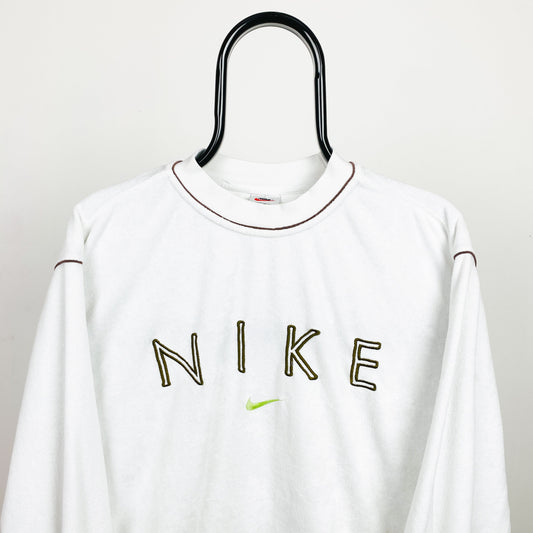 90s Nike Towelling Sweatshirt White XS