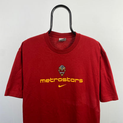 00s Nike Metrostars MLS T-Shirt Red Large