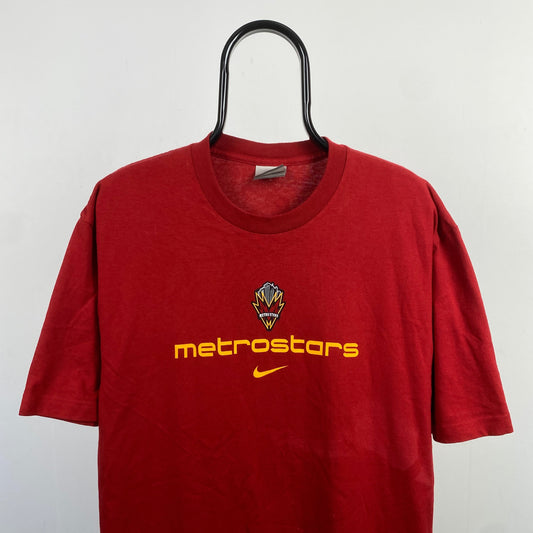 00s Nike Metrostars MLS T-Shirt Red Large
