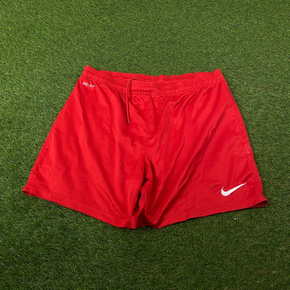 00s Nike Football Shorts Red Large