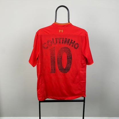 00s New Balance Liverpool Coutinho Football Shirt T-Shirt Red Small