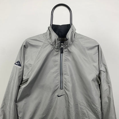 90s Nike ACG Packable Windbreaker Coat Jacket Grey Medium