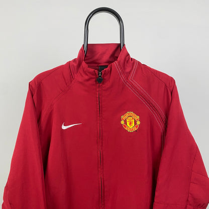 00s Nike Manchester United Windbreaker Jacket Red Small