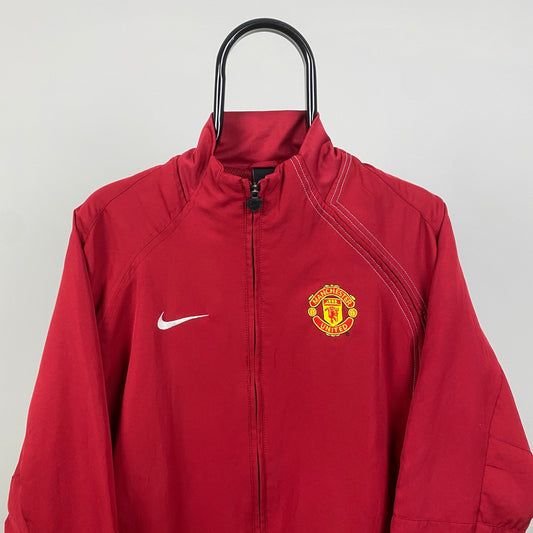00s Nike Manchester United Windbreaker Jacket Red Small