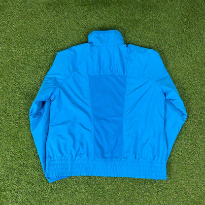 00s Nike Piping Windbreaker Tracksuit Set Jacket + Joggers Blue XL