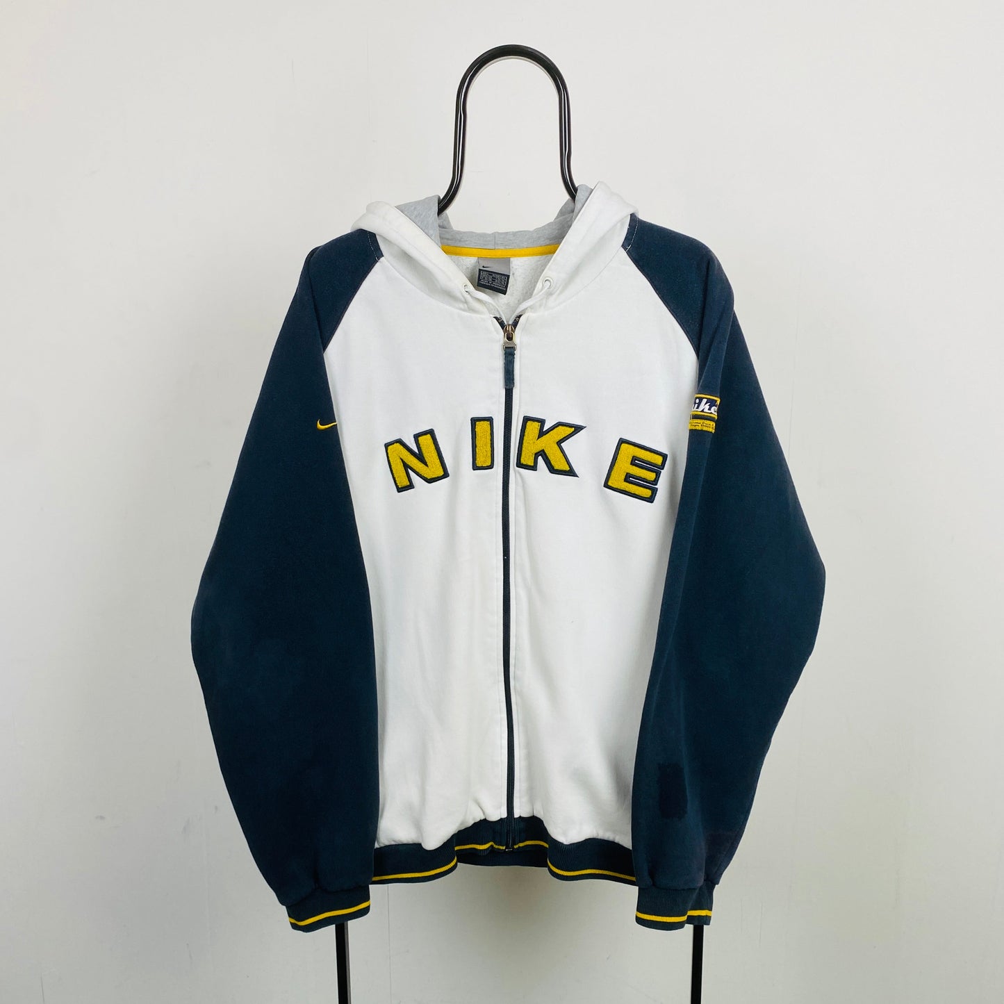 90s Nike Zip Hoodie White Large
