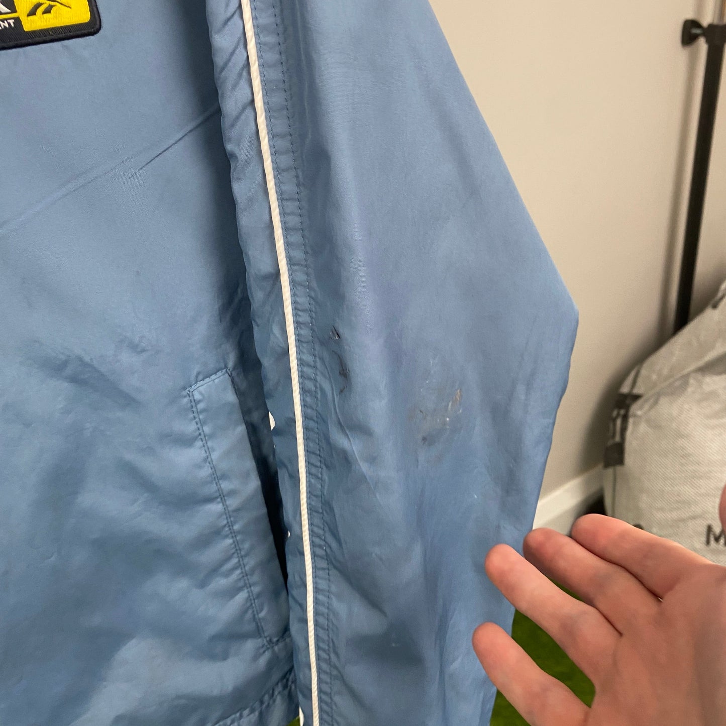 Retro Reebok Windbreaker Jacket Blue Small