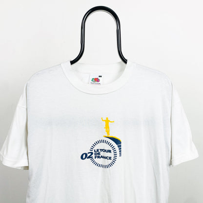 Retro Fruit of the Loom Tour de France T-Shirt White Large