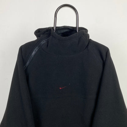 90s Nike Reversible Sidewinder Fleece Coat Jacket Black Medium