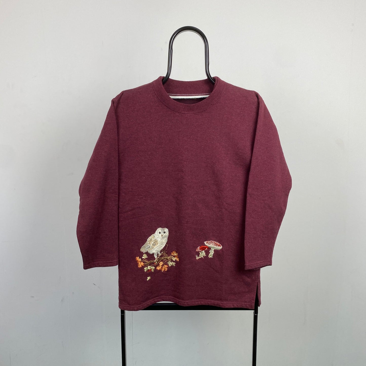 Retro Owl Sweatshirt Red Small