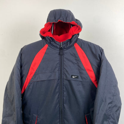 00s Nike Reversible Coat Puffer Jacket Blue Red Womens Medium
