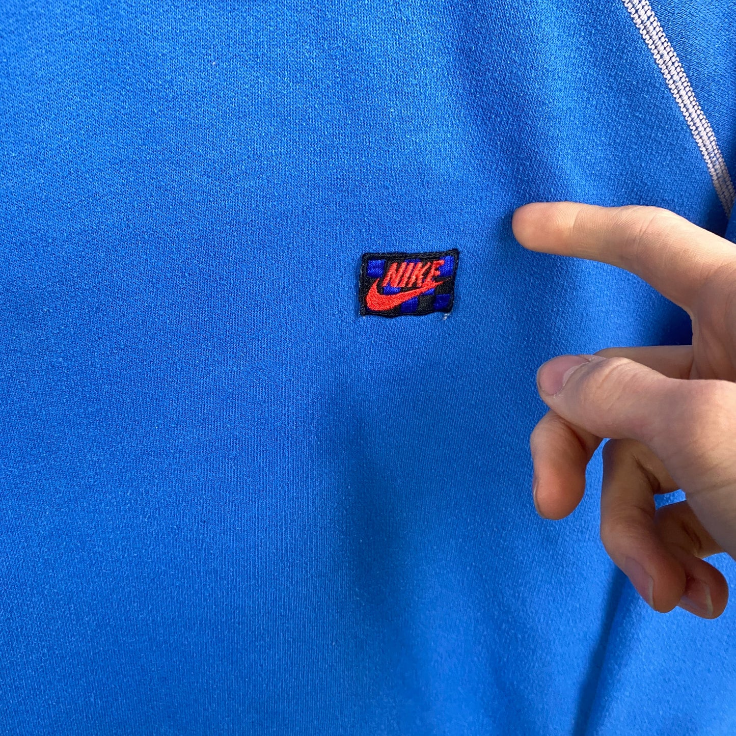 80s Nike John McEnroe Checkerboard Sweatshirt Blue Medium