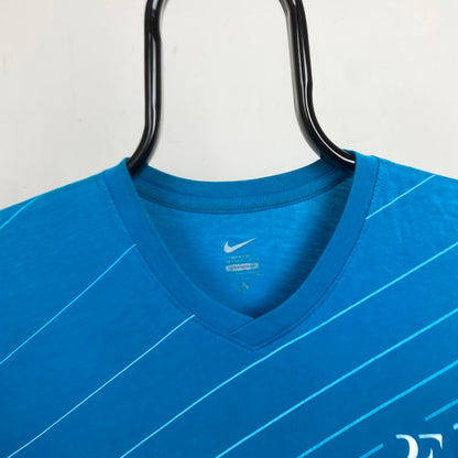 00s Nike Roger Federer T-Shirt Blue Medium