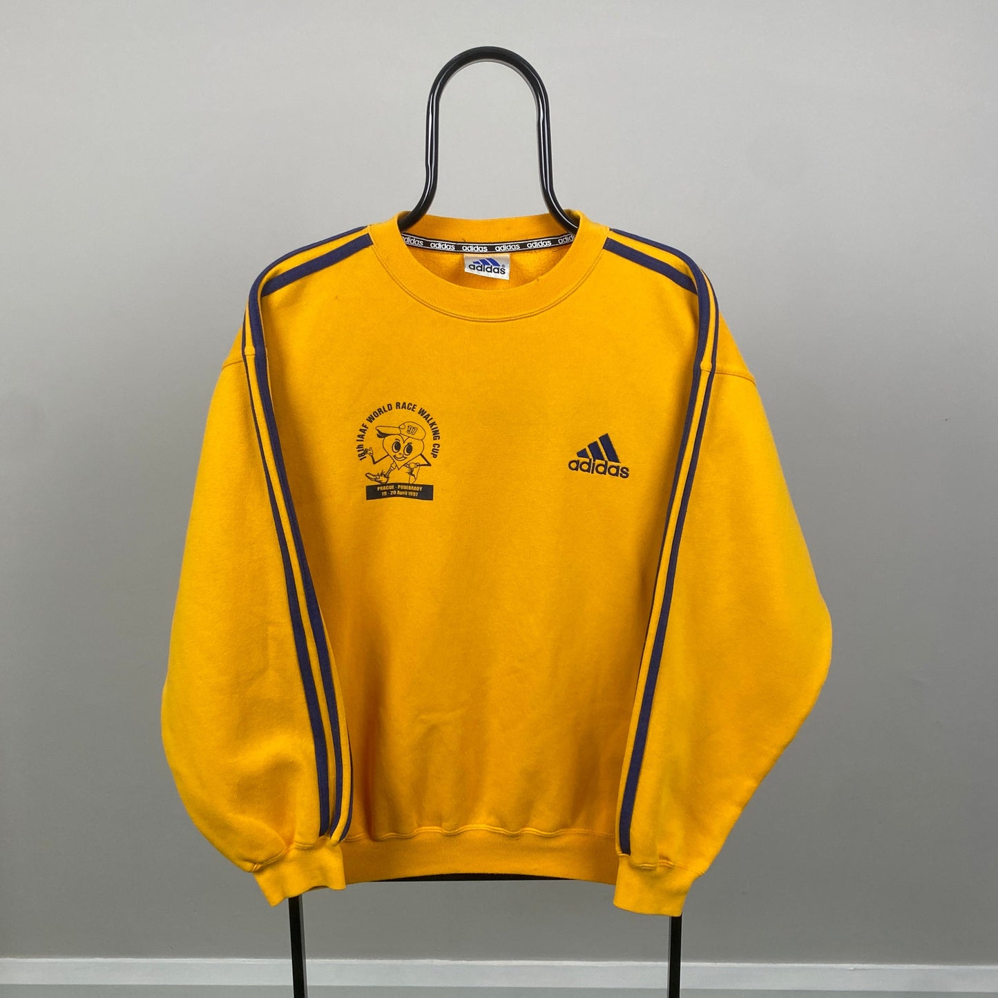 90s Adidas Sweatshirt Yellow XL