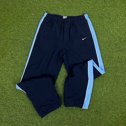 00s Nike Piping Windbreaker Jacket + Joggers Set Blue Medium