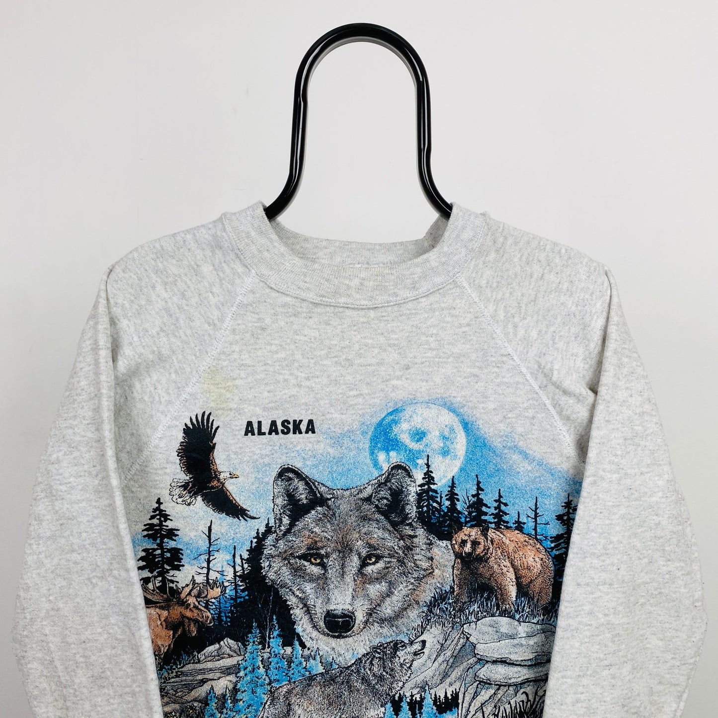 Retro Wolf Sweatshirt Grey Small