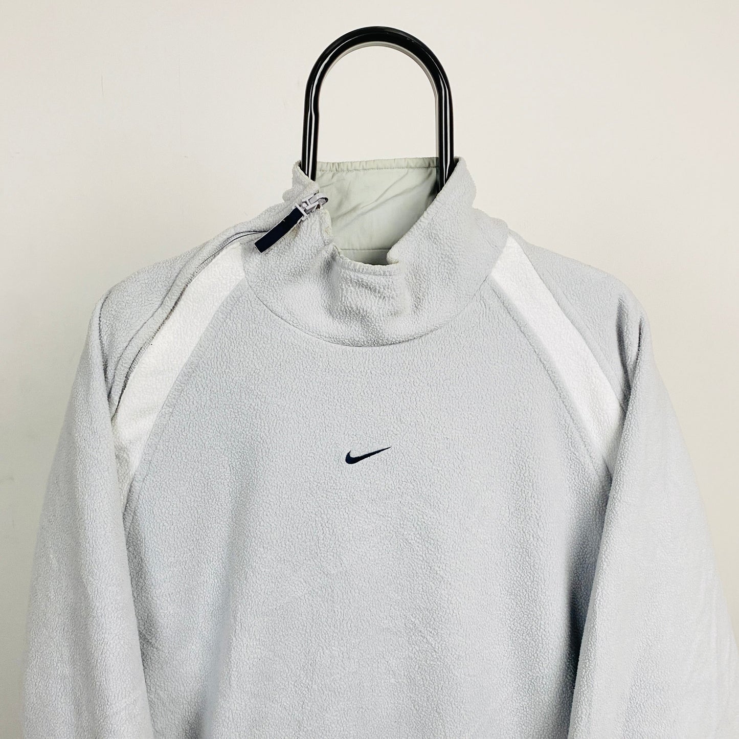90s Nike Reversible Side Winder Fleece Jacket Grey Large