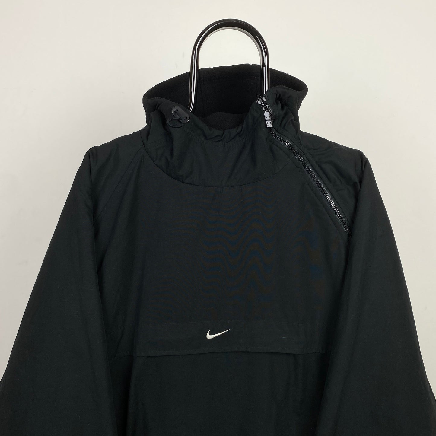 90s Nike Reversible Sidewinder Fleece Coat Jacket Black Medium