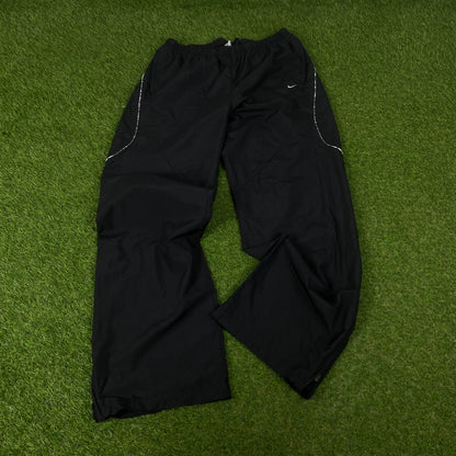00s Nike Piping Tracksuit Jacket + Joggers Set Black Large