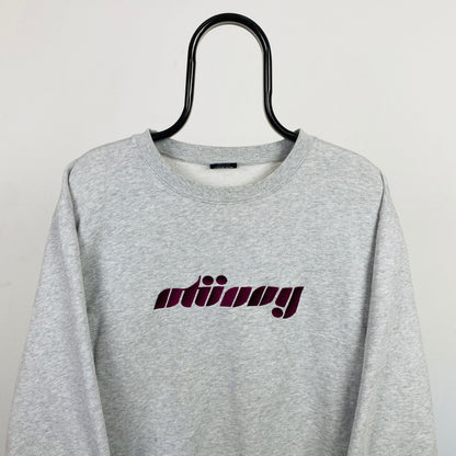 Retro 00s Stussy Sweatshirt Grey Large