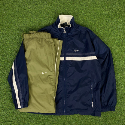 00s Nike Piping Jacket + Joggers Set Blue XS