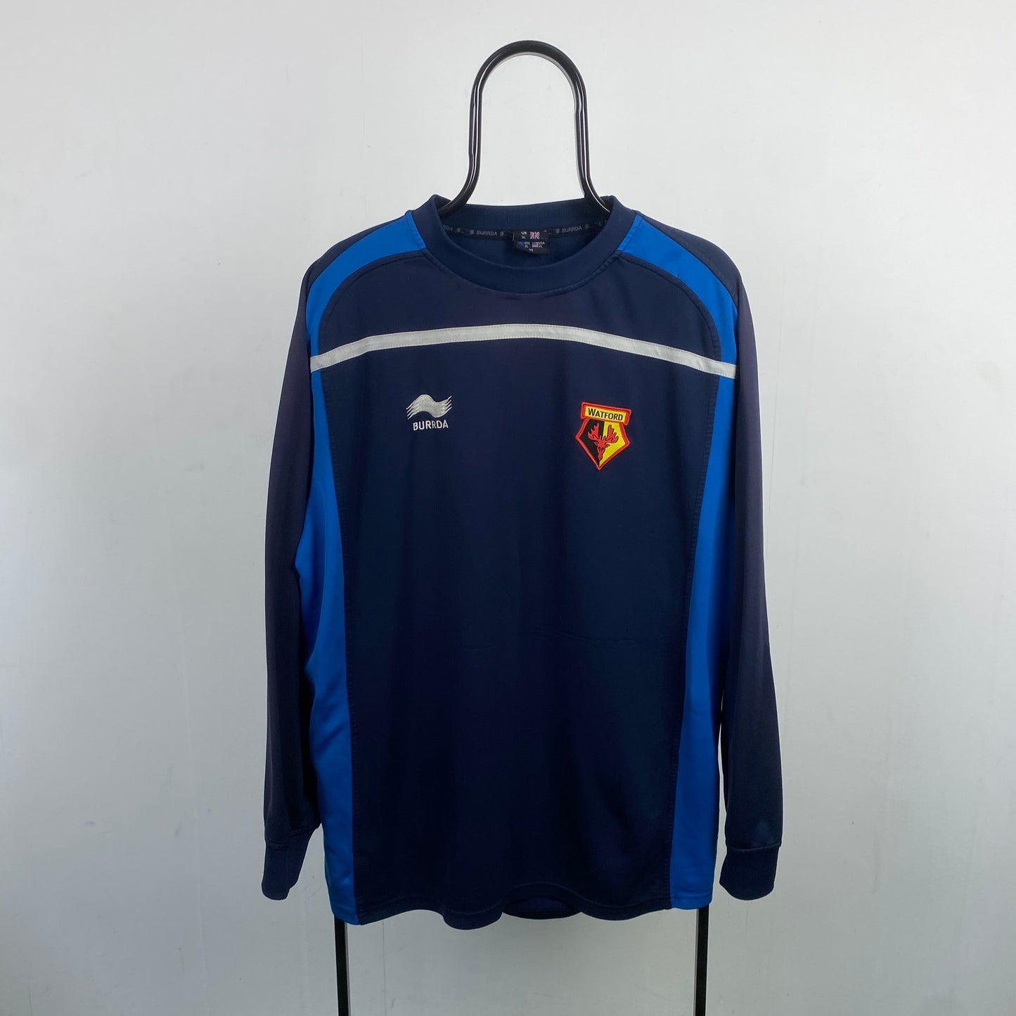 Retro 90s Watford Football Sweatshirt Blue XL