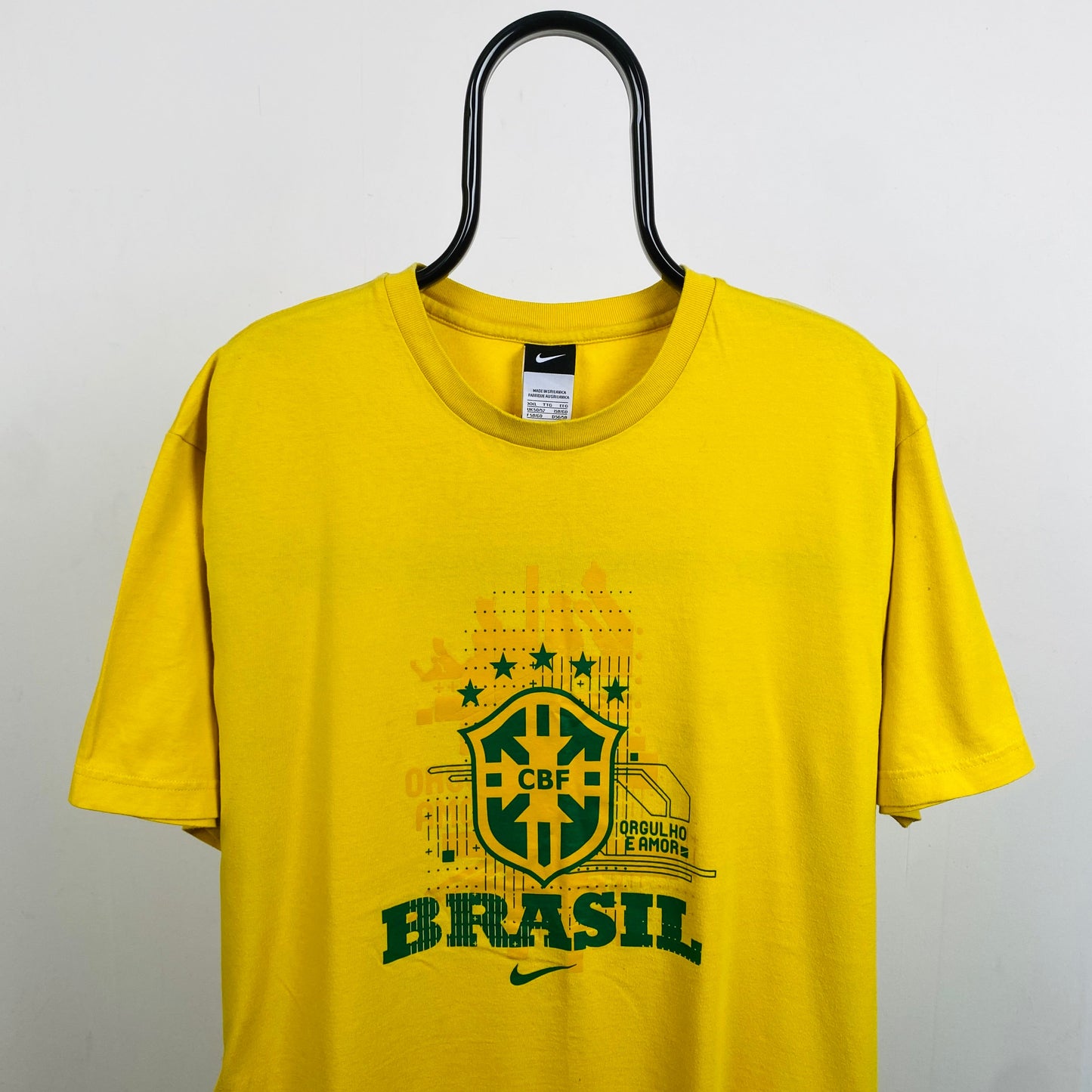 00s Nike Brazil T-Shirt Yellow XXL