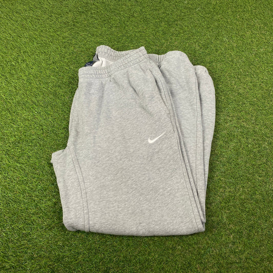 00s Nike Wide Leg Cotton Joggers Grey Medium