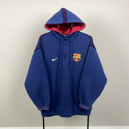 90s Nike Barcelona Hoodie Blue Large