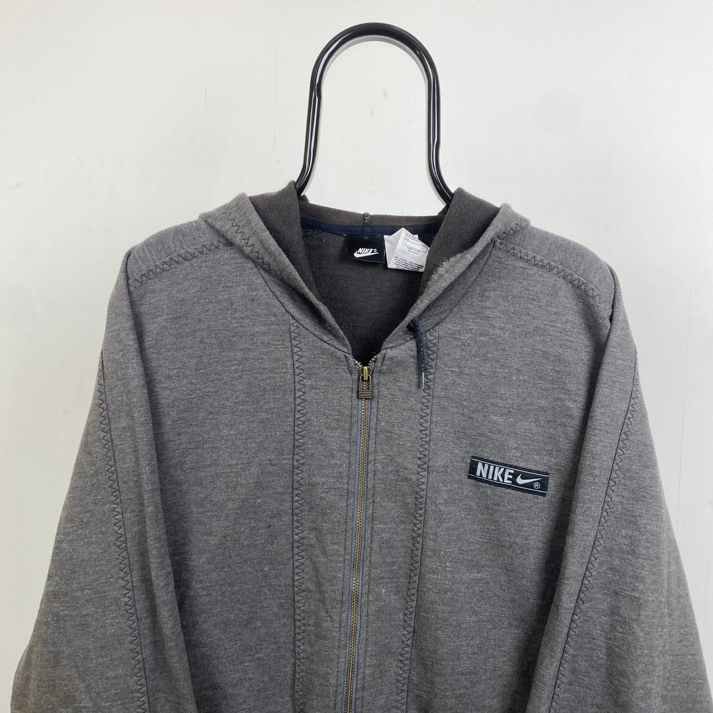 90s Nike Heavyweight Hoodie Grey Medium