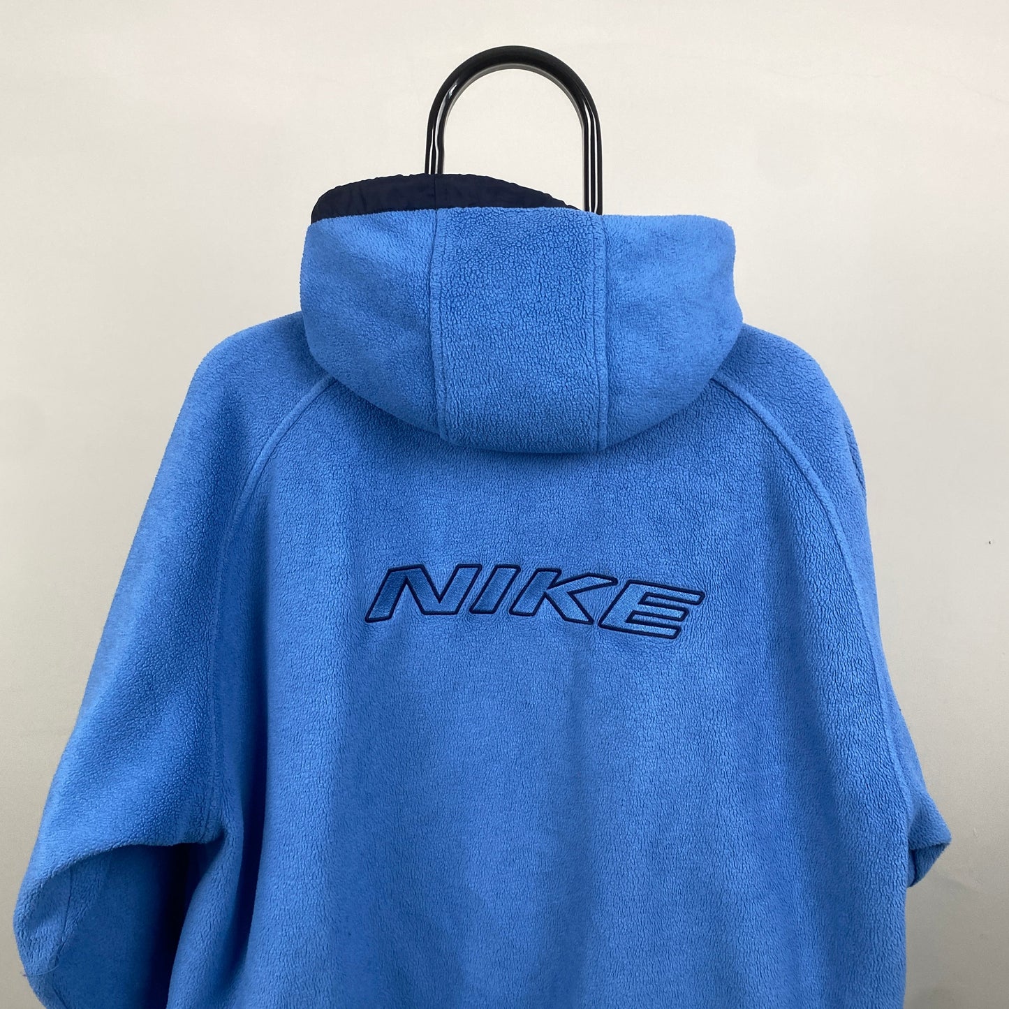 90s Nike Reversible Puffer Fleece Jacket Blue Large