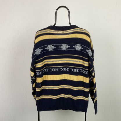 Retro Knit Sweatshirt Blue XL