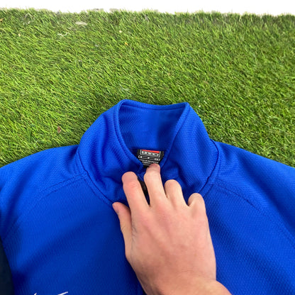 00s Nike Piping Windbreaker Jacket + Joggers Set Blue Small