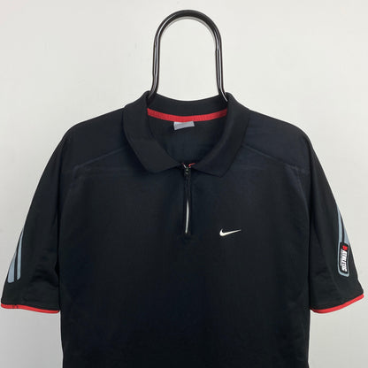 90s Nike Dri-Fit Polo Shirt T-Shirt Black XL