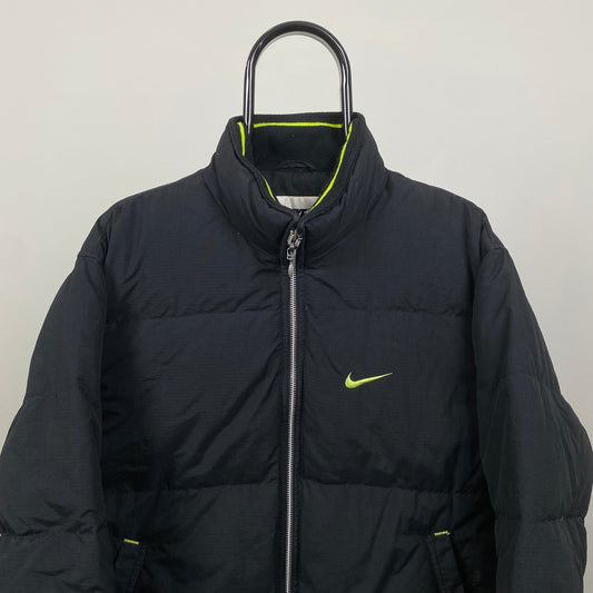 90s Nike Puffer Jacket Black Medium
