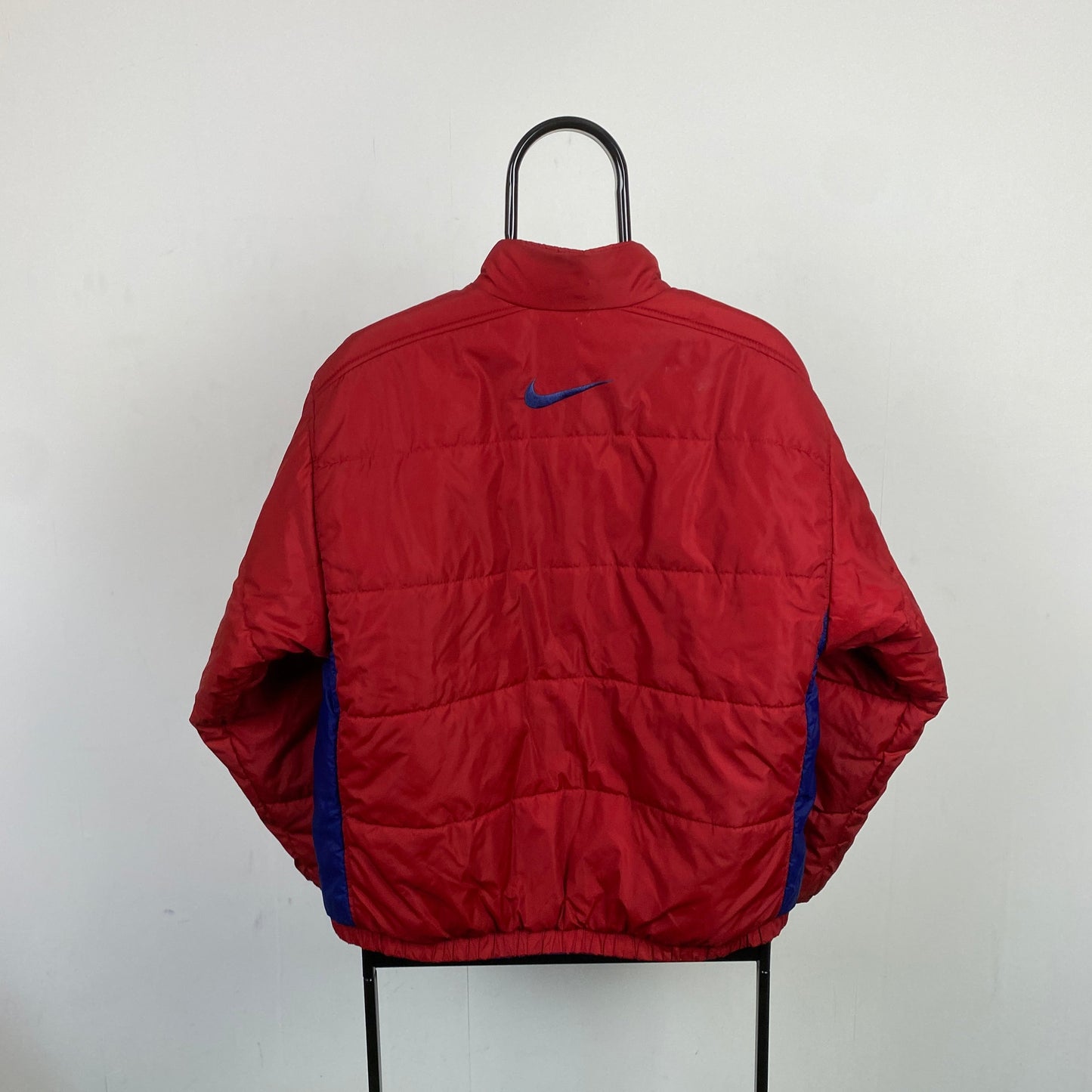 90s Nike Reversible Puffer Jacket Red Blue Small
