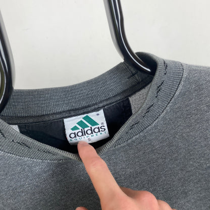 90s Adidas Equipment Sweatshirt Grey Small
