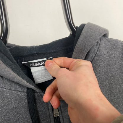00s Nike Air Max Contrast Stitch Zip Hoodie Grey Medium